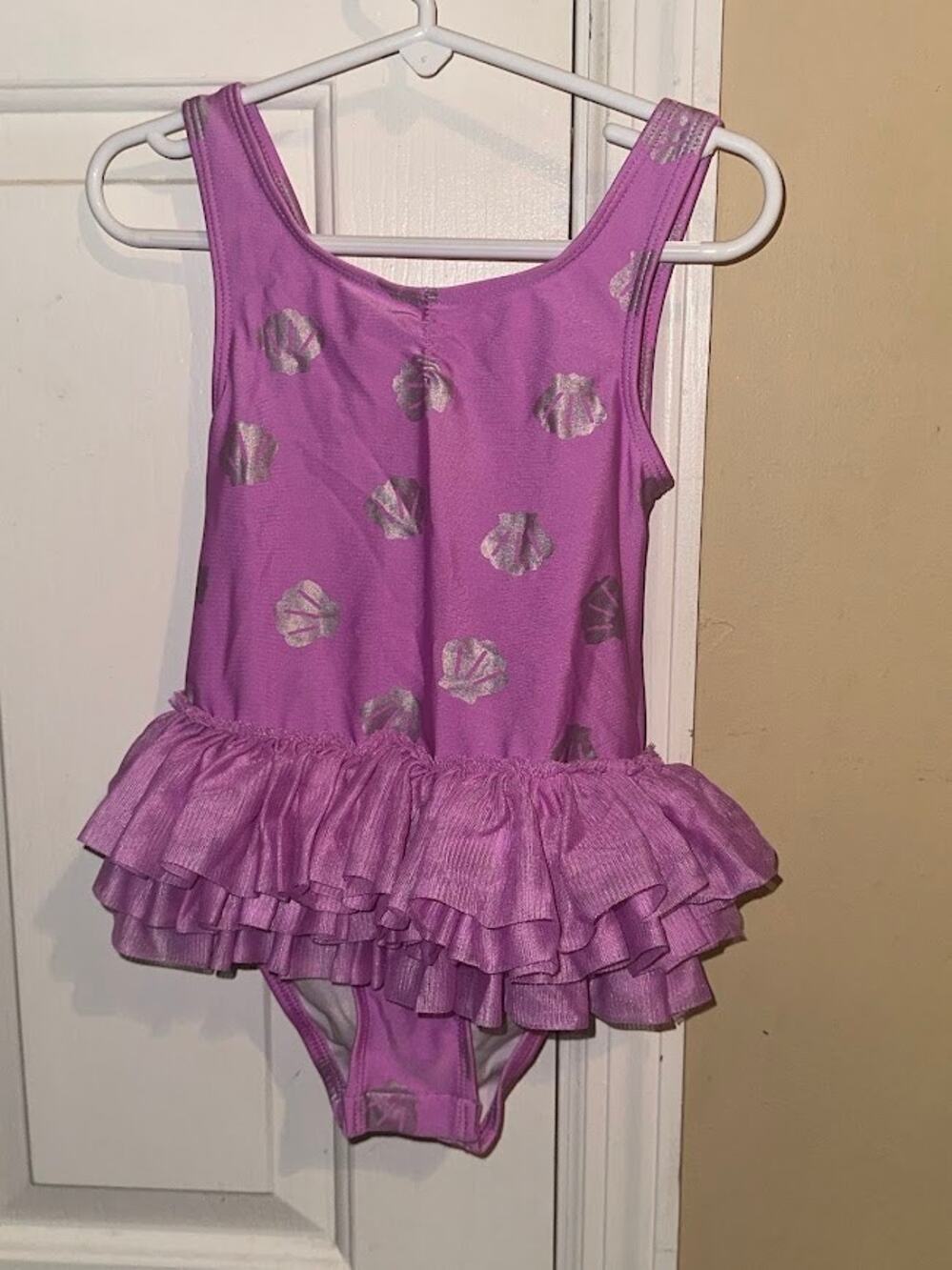 Cat & Jack Purple Seashell Ruffle Swimsuit